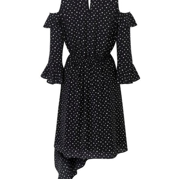 RUFFLE FRONT COLD SHOULDER DETAIL DRESS SZ 12 - Picture 2 of 4